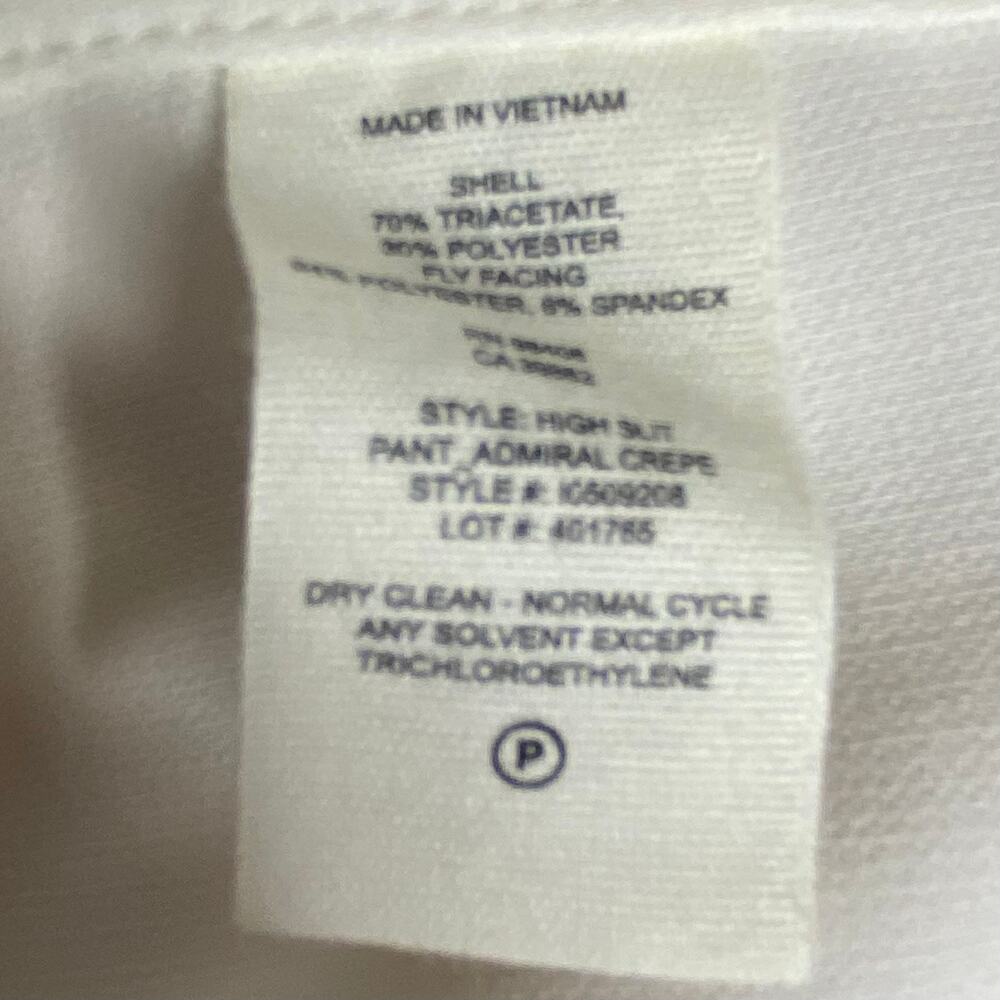 Theory Womens Size 6 Ivory High Slit Crepe Dress Pants Trousers Wide Leg NEW - Picture 8 of 8